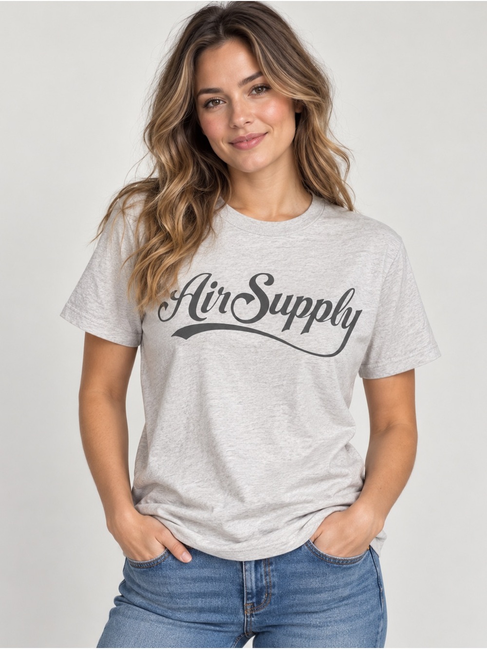 Air Supply Concert T-Shirt Gray Graphic Tee Tultex Size M NWOT